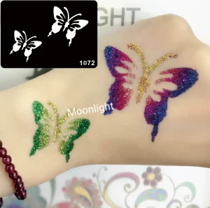 Children’s Temporary Body Art Tattoo Stencils Face Body Painting Kits Supplies PVC Material High Quality Animal Flower