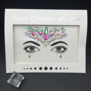 China Factory Popular Body Tattoo Self Adhesive Face Crystal Jewels Rhinestones Gem Sticker Face Crystal Stickers