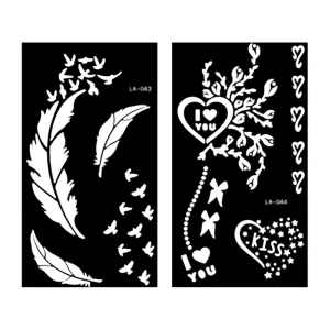 China Manufacturer Henna Temporary Body Tattoo Stencil Templates Hand Use Tattoo Sticker Templates