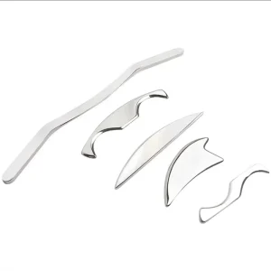 Chinese Factory Stainless Steel Set of 2 With Metal Copper Gua Sha Comb Head Massage Custom Iastm Tool