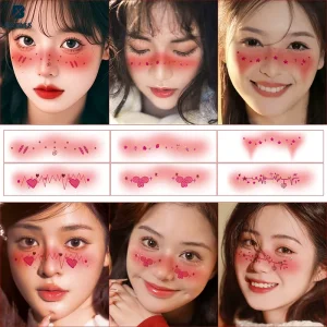 Chinese Happy New Year Tattoo Stickers with Lanterns and Firecrackers for Kids Party Supplies