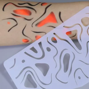 Christmas Party Glitter Tattoo Stencils Templates Temporary Body and Face Painting Art Design with Floral Pattern