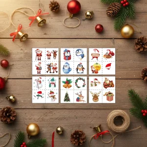 Christmas Santa Penguin Kids Temporary Tattoo Stickers