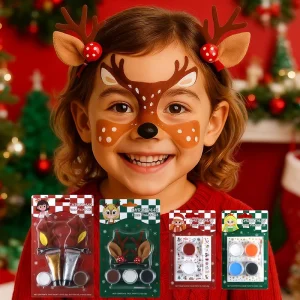 Christmas Series Festival Mineral Washable Temporary Face & Body Painting Kit Safe DIY Makeup for Adults Teens Kids