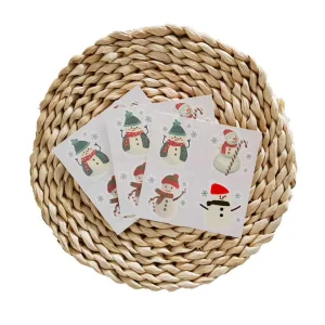 Christmas Snowman Face Tattoo Stickers Sheet for Kids