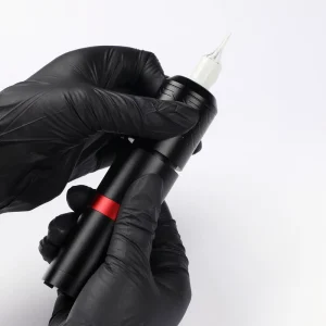 Classic Black Red Tattoo Gun Machine Big Capacity Battery for New Learners and Permanent Use