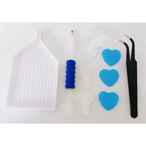 Classic Creative Printed Diamond Drawing Tool Set with Protective Cover Tweezers & Multiple Pen Tips Plastic Accessories