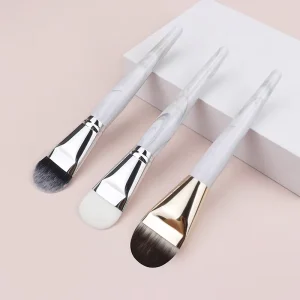Clay Mask Applicator Soft Synthetic Face Facial Mask Brush Makeup Clear Handle White Foundation Brush