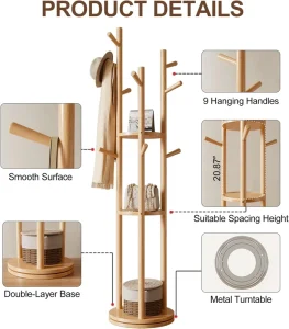 Clothes Rack with Storage Box Foldable Garment Holder Coat Rack Freestanding Coat Stand Child Clothing Stand