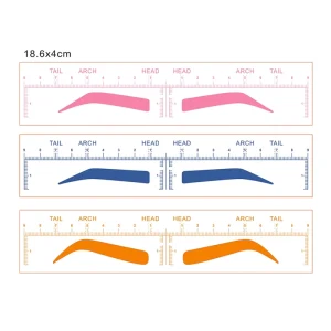 Colorful 3 Shapes Airbrush Eyebrow Ruler Sticker Brow Shape Drawing Brow Makeup Mapping Guide Eyebrow Stencil Sticker