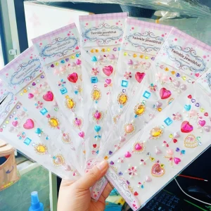 Colorful Acrylic Rhinestone Face Gem Stickers Jewel Decals Kids Makeup DIY Festival Party Performance Stickers Custom