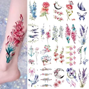 Colorful Butterfly Sexy Tattoo Stickers Waterproof Temporary Tattoo Custom Tattoo for Girls