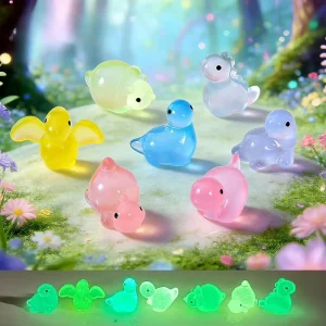 Colorful Dinosaur Resin Charms Luminous Dinosaur Figurines for Micro Landscape DIY Blind Fairy Garden Accessories