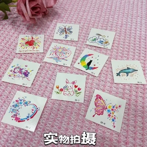Colorful Doodle Color Tattoo Sticker Waterproof Lasting Girl Cartoon Cute Fashion Tattoo Sticker