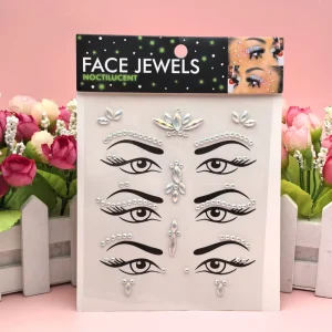 Colorful Face Gem Stick on Body Crystal Rhinestones Face Jewels Stickers for Make up