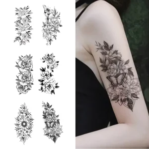 Colorful Paper Temporary Tattoo Stickers Waterproof Cartoon Pattern for Body Face Arms & Legs
