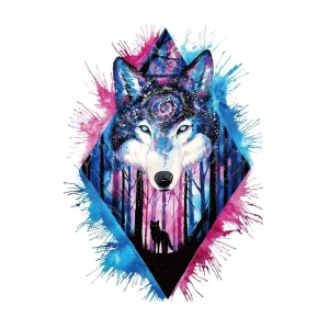 Colorful Printing Lively Fox Waterproof Fashion Temporary Tattoo Sticker Decal Smart Sticker for Men Women Decoration