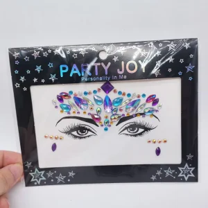 Colorful Resin Stone Face Tattoo DIY Gems Sticker Party Decorations Carnival Accessories