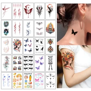 Colorful Temporary Tattoo Stickers, Including Various Cartoon Patterns Waterproof Tattoo Stickers, Suitable for Arms and Body