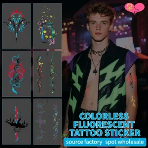 Colorless Luminescent Tattoo Stickers Are Non toxic and Harmless to the Body Suitable for Use in KTV and bar Settings