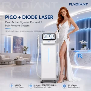 Commercial Grade 2 in 1 810nm Diode Picosecond Laser Device for Hair Removal & Eyebrow Removal