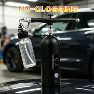 Commercial High-PSI Rechargeable Piston Airbrush for Model Painting and Gundam Kit with LED Display 6 Nozzle Sizes Cordless Design