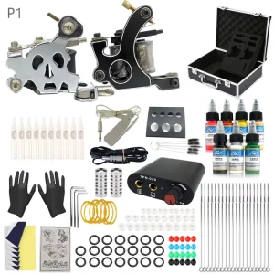 Complete Professional Tattoo Kit with 2 Machines