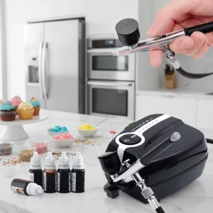 Complete Square Airbrush Nail Painting Kit ABS+Copper Material 0.3-0.5mm Nozzle Max 35PSI Air Pressure Air Compressor Included