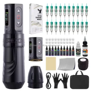 Complete Tattoo Kit Cartridge Rotary Tattoo Machine Professional Tattoo Machine Gun for Beginners and Artists