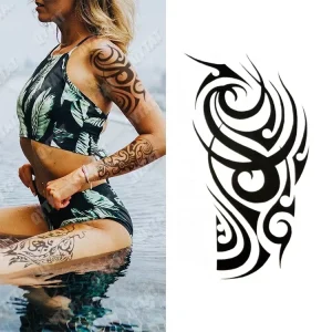 Cool Designs Body Makeup NEW Waterproof Stock Tribal Designs Tattoo Stickers Half Arm Tattoo Temporary