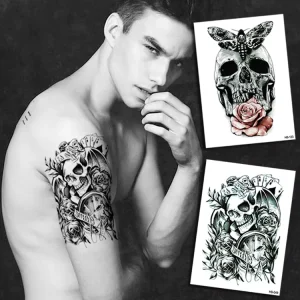 Cool Designs Temporary Tatto/ Tatoo Horror Sticker Skeleton Tattoo