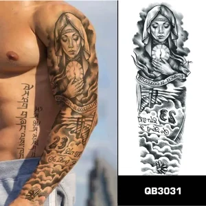 Cool Tribal Temporary Full Sleeve Tattoo Sticker Designs for Men Fake Arm Sleeve Body Skin Tattoos