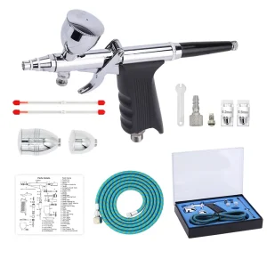 Copper Cake Airbrush Piston Gun Gravity Feed Precision Fixed Dual-Action Trigger Hose for Cake Decoration Art Painting
