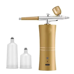 Cordless Airbrush Compressor Kit Single Action Spray Gun Portable for Face Beauty Nail Art Tattoo Cake Decorating Tool