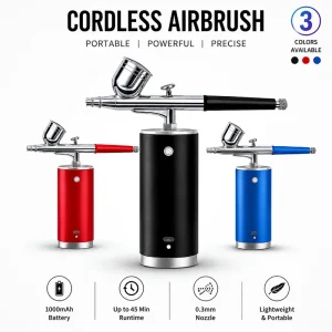 Cordless Airbrush Kit Air Brush Compressor Set for Nail Art Cake Decorating Tattoo Makeup