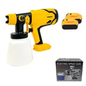 Cordless Industrial Auto Furniture Coating Airbrush High Pressure 1800W DIY Paint Sprayer 800ml Cup for 20V Hustech