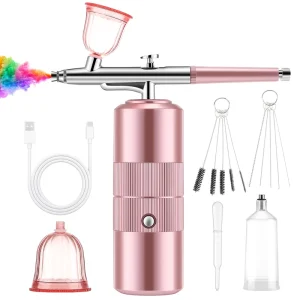 Cordless Mini Airbrush Kit Nano Spray Gun for Hair Nails Cake Decoration Makeup ABS Rechargeable Paint Airbrush Compressor