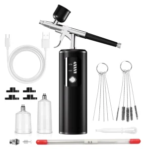 Cordless Nail Hair Brush Kit ABS Airbrush Compressor with Paint Machine Gun for Cake Decorating