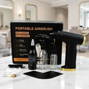 Cordless Rechargeable 35PSI No-Clog Barber Enhancement Spray Gun for Hair Beard Styling