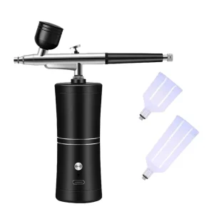 Cordless Rechargeable Airbrush Kit USB Powered for Makeup, Nail Art & Facial Oxygen Injection