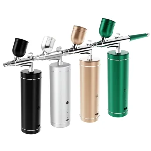 Cordless Rechargeable Mini Airbrush Kit Nano Spray Gun for Barber Nails Hair Makeup and Paint Air Compressor Included