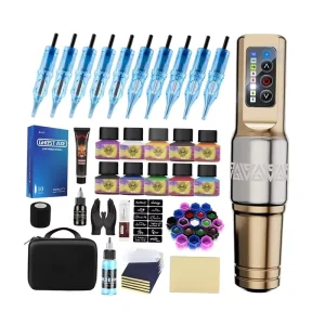 Cordless Tattoo Pen Machine Kit with Cartridge Needles for Beginners