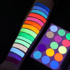 Cosmetic 15 Color Eyeshadow Oil Based Grease UV Neon Face Body Paint Palette Glowing Dark Halloween Makeup Non Toxic