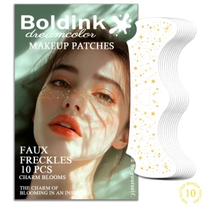 Cosmetic Cute Face Glitter Makeup Speckles Gold Foil Metallic Freckles Face Tattoo Sticker for Women for Girls to Party