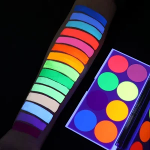 Cosmetic Makeup Eyeshadow Palette 8 Color Oil Based Uv Neon Face Body Paint Palette for Kids and Adult