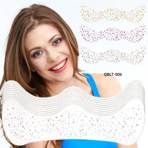 Cosmetic Sexy Waterproof Sweat-Resistant Holiday Party Face Patch Golden Silver Freckles Design Temporary Tattoo Freckles