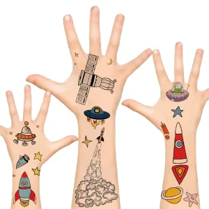 Cosmic Space Series Custom Temporary Waterproof Tattoo for Kids Body Arms Tattoo Sticker