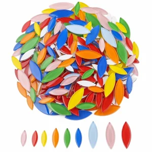 Craft Glass Mosaic Translucent Crystal Bulk Petal Tiles for DIY Hobby Projects Handmade