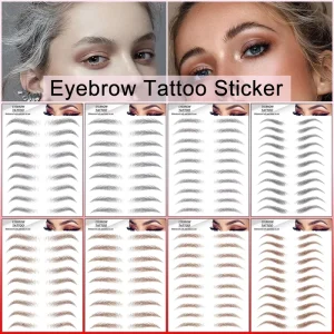 Crazy Selling Women Popular New Designs Waterproof Cosmetic Face Makeup Temporary Fake 6D 4D 3D Eyebrow Tattoo Stickers