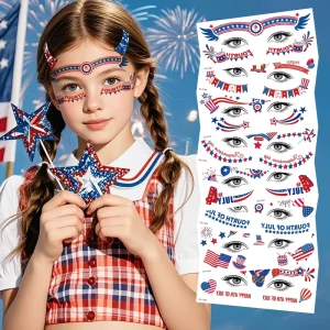 Creative Body Art Decals Hand Drawn Flowers Temporary Tattoo Stickers for Weddings & Festivals Printed on Paper
